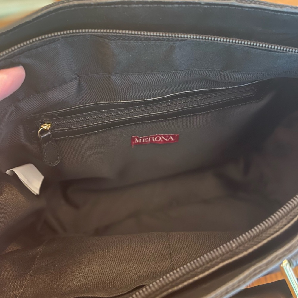Merona Large Black Compartment Satchel, Shoulder bag